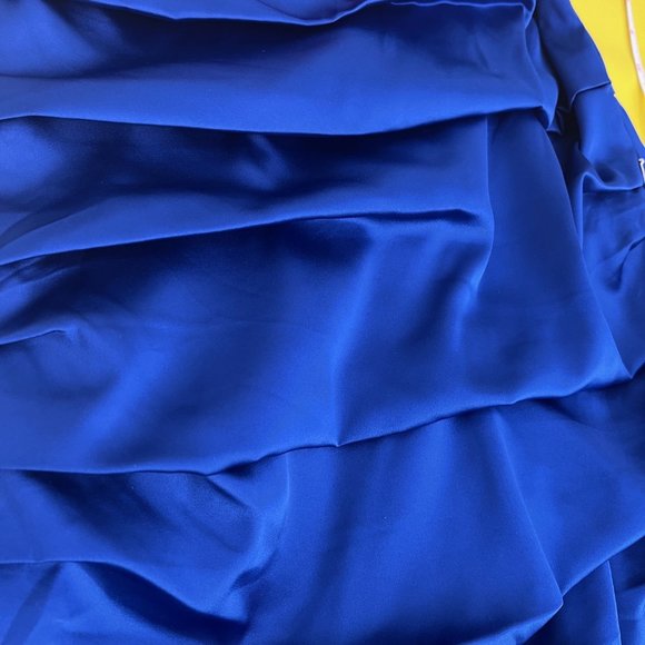 Express Colorblock Ruched Bodycon One Shoulder Mini Dress, Pink and Blue, Size S - Picture 7 of 13